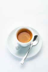Cup of hot italian espresso