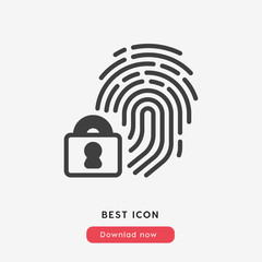 fingerprint password icon vector symbol