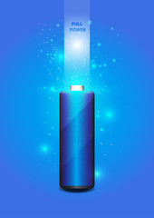 Electric battery energy, illustration, blue Light Abstract Technology background for computer graphic website internet.