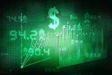2d rendering Stock market online business concept. business Graph 