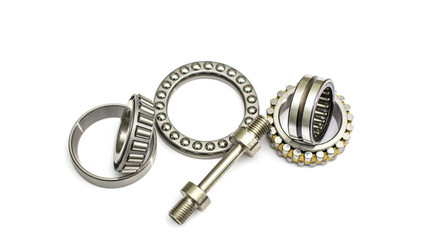 Threaded caliber with bearings on a white background.