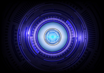 Eye blue abstract technology background.
