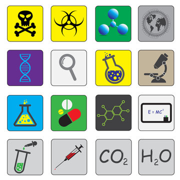 Science theme vector icons.