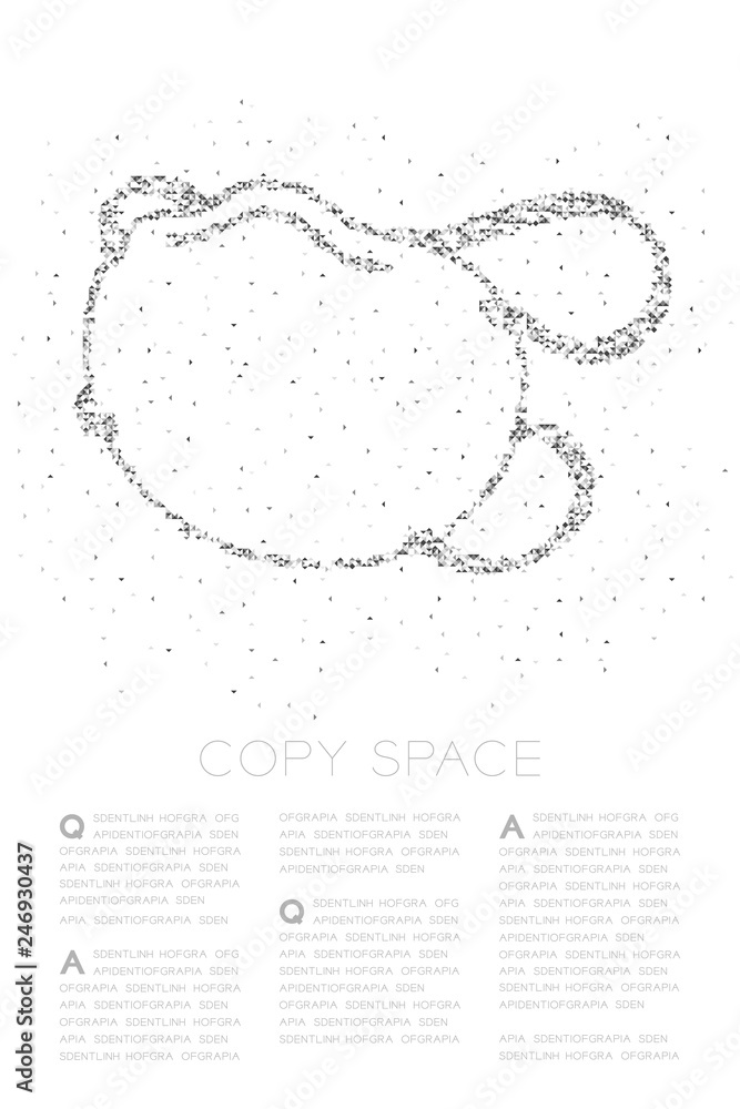 Aufkleber dust mark or particulate respirator abstract geometric polygon square box and triangle pattern, poll