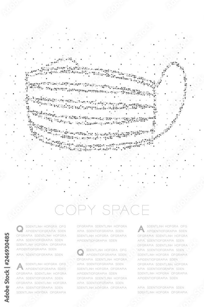 Aufkleber dust mark or particulate respirator abstract geometric circle dot pixel pattern, pollution pm 2.5 co