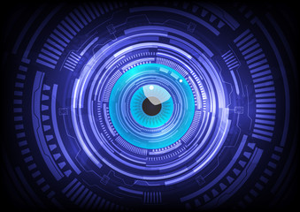 blue eye ball abstract cyber future technology concept background, illustration vector.