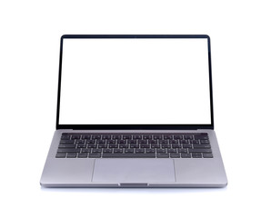 Fototapeta premium Isolated laptop with empty space on white background