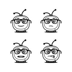Funny TV symbols in glasses - vector icons