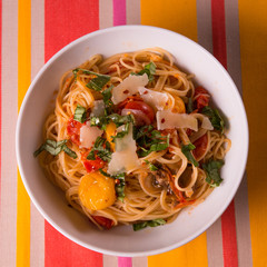 Cappellini Pasta from Above
