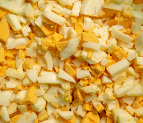 Sliced boiled egg as background