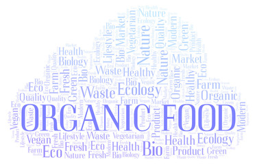 Obraz premium Organic Food word cloud.