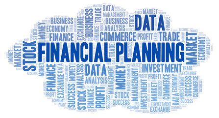 Obraz premium Financial Planning word cloud.