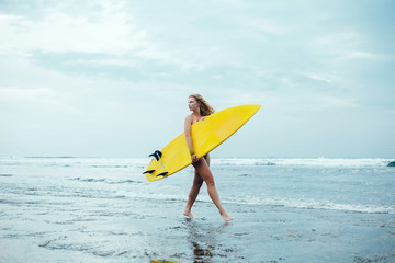 woman surfing