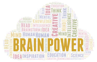 Obraz premium Brain Power word cloud.