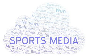 Obraz premium Sports Media word cloud.