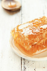 Bienen Honig Wabe Honigwabe Tisch Löffel