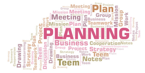 Fototapeta premium Planning word cloud.