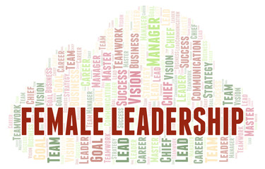 Female Leadership word cloud.