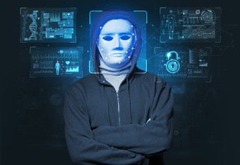 Biometric verification - young man face recognition