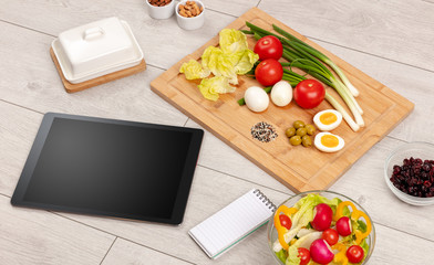 Healthy food composition with empty tablet