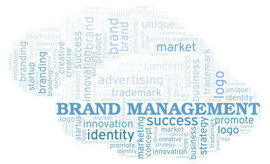 Obraz premium Brand Management word cloud.