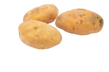fresh potatoes isolated on white background