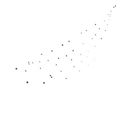 Fototapeta premium Stars on a white background. Black star shooting with an elegant star.Meteoroid, comet, asteroid