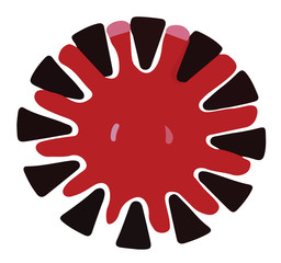 Round ornament like a trace or imprint of a wheel or car disc on a white background