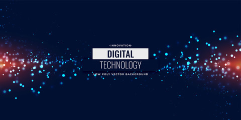 blue digital particles glowing background