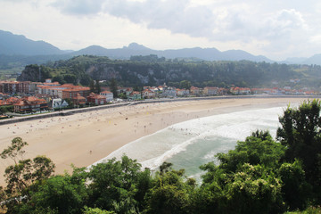 Panorama of Ribadesella beach, Spain