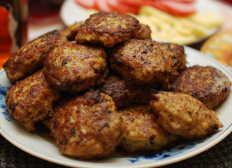 homemade juicy and tender burgers with butter inside