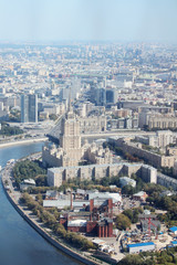 Obraz premium Moscow panorama from the top of a tower in Moscow city business center