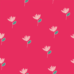 Seamless pattern with colorful flowers. Vector