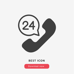 24 hour service icon vector