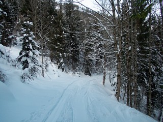 beautiful winter lanscape skitouring in the alps