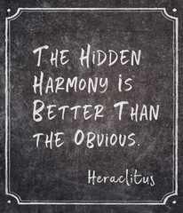 hidden harmony Heraclitus quote