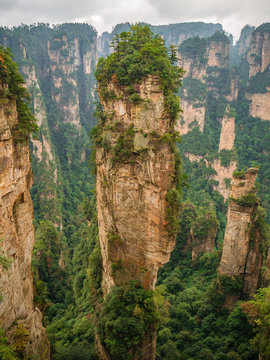 Beautiful mountain yalley of Yuanjiajie or Avartar mountain at Zhangjiajie National Forest Park in Wulingyuan District Zhangjiajie City China