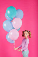 Fototapeta na wymiar happy girl with balloons