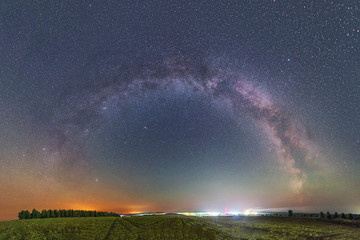 milky way over the forest