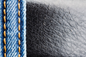 Blue jeans close up. Selective focus.