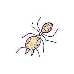 ant vector doodle sketch isolated on white background