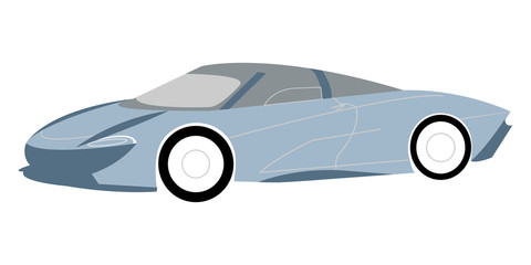 Blue modern supercar vector illustratioın