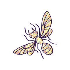 flying ant vector doodle sketch isolated on white background