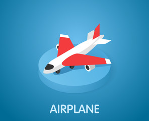 Airplane isometric icon. Vector illustration. 3d concept