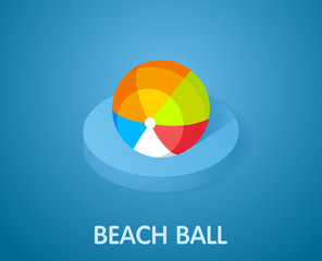 Beach ball isometric icon. Vector illustration. 3d concept