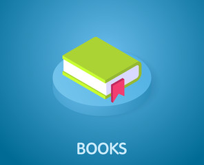 Book isometric icon. Vector illustration. 3d concept