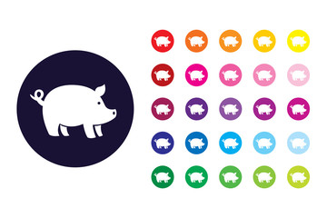 Pig sign icon. Pig color symbol.