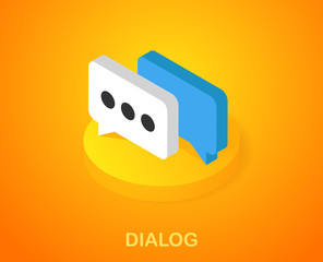 Dialog isometric icon. Vector illustration. 3d concept