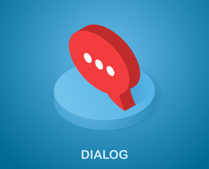 Dialog isometric icon. Vector illustration. 3d concept