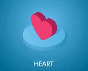 Love heart isometric icon. Vector illustration. 3d concept